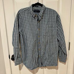 Grey‎ Elephant Light Blue Plaid Long Sleeve Button Down Shirt - Size Large